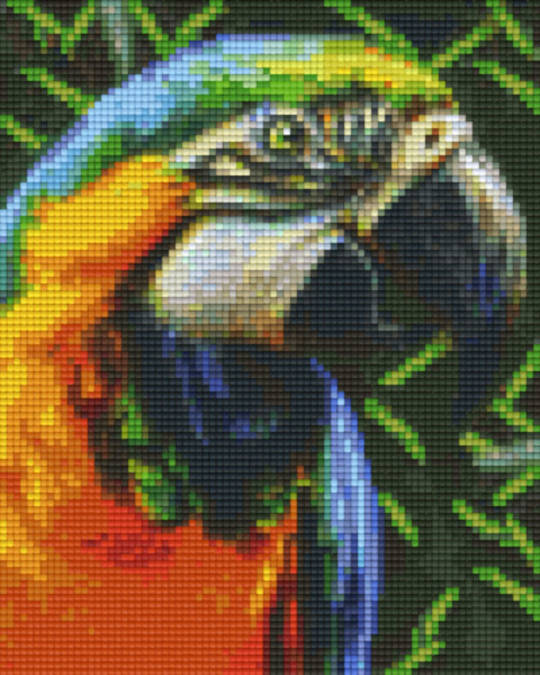 Colourful Parrot Four [4] Baseplate PixelHobby Mini-mosaic Art Kit